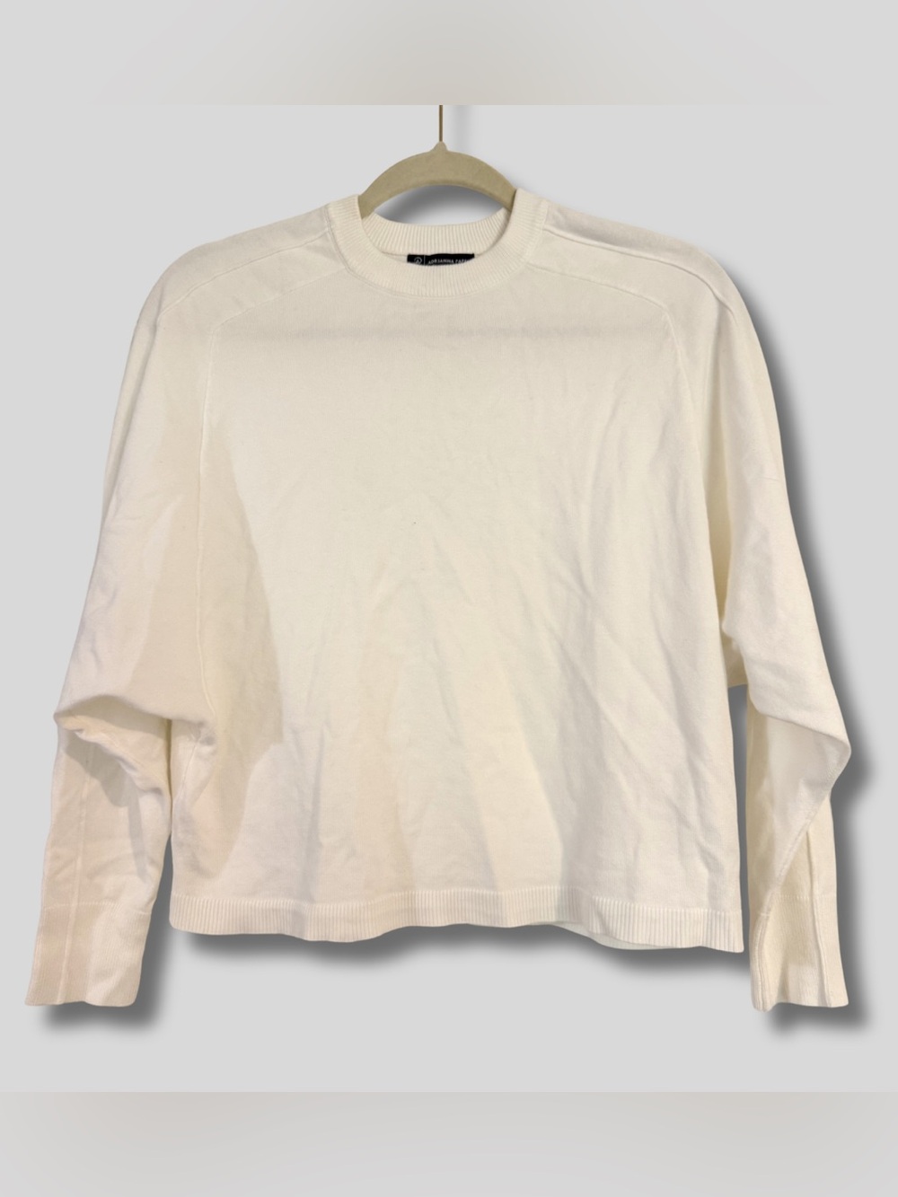 Adrianna Papell Cream Crewneck Long-Sleeve Sweater